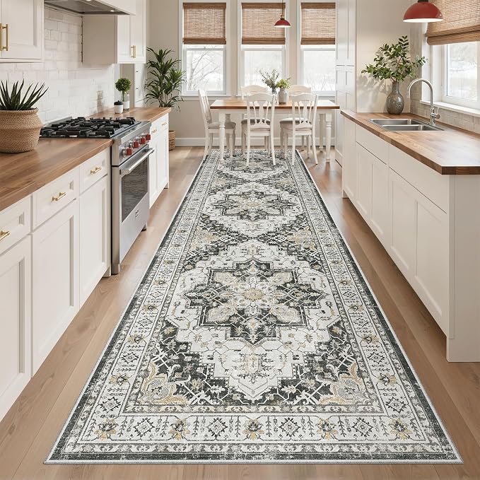 Madane Hallway Rug 3x10, Kitchen Rugs Washable Entryway Rug Vintage Kitchen by Madane