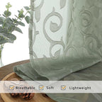 OWENIE Furman Extra Long Sheer Sage Green Curtains 96 inches Long - Image 5