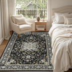 4x6 Area Rugs for Living Room: Washable Rug Soft Vintage Boho Medallion Carpet - Image 3