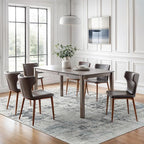 Abstract Rug 5x7 Machine Washable Area Indoor Grey Low Pile Non-Slip Foldable - Image 3