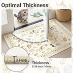 Cat 3x5 Area Rugs for Entryway, Machine Washable Animal Floral Accent Rug - Image 6