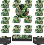 14Pcs Outdoor Cushion Covers, Patio Cushion Covers, Stretch Elastic Slipcovers by dreahoteztil