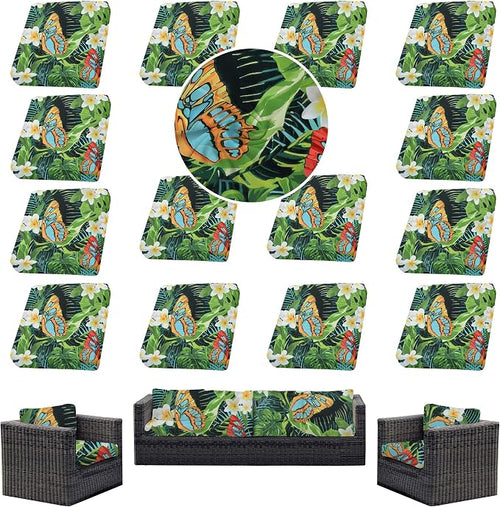 14Pcs Outdoor Cushion Covers, Patio Cushion Covers, Stretch Elastic Slipcovers by dreahoteztil