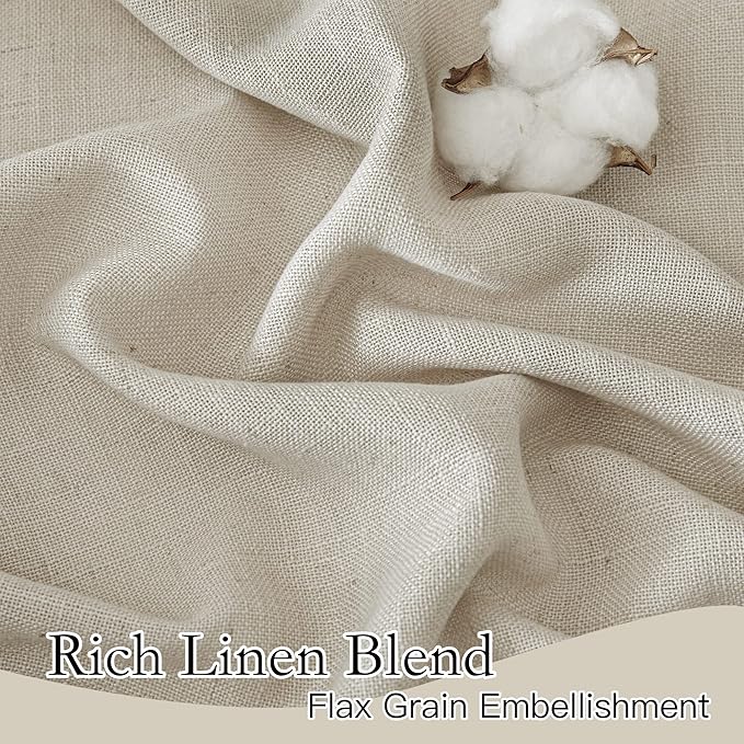 RYB HOME Sheer Linen Curtains, Small Light & Privacy Semi Translucent Curtains - Image 4