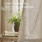 LAMIT Sheer Linen Curtains 63 Inch - Image 5
