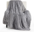 Bedsure GentleSoft Fluffy Grey Throw Blanket, Soft Sherpa Fleece Fuzzy Plush by BEDSURE