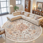 zesthome 9ft Round Rugs for Living Room, Non-Slip Washable Round Area Rugs by Zesthome