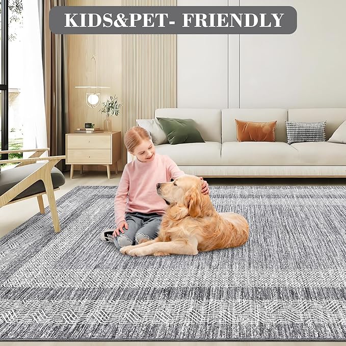 GarveeHome Modern 3x5 Neutral Area Rug Washable Non-Slip Low-Pile Indoor Rugs - Image 7