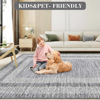 GarveeHome Modern Geometric Area Rug 2x3 Distressed Bordered Washable Non Slip - Image 6