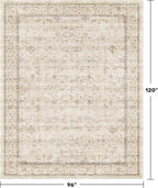 Hazo Haus Washable Ivory Living Room Rug, 8x10 Non Slip Area Rugs - Image 2