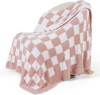Bedsure GentleSoft Pink Checkered Throw Blanket - Image 8