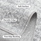 PureCozy 2x8 Runner Rug Washable Vintage Indoor Hallway Carpet Non Slip Grey - Image 6