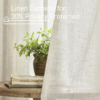 LAMIT Sheer Linen Curtains for Living Room 95 inch Long 2 Panels, Light - Image 5