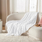 Bedsure GentleSoft White Fleece Blanket - Image 5