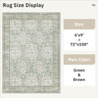 6x9 Area Rug for Living Room Washable 6x9 Rug Non-Slip Modern Rugs for Bedroom - Image 5