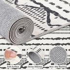 Nakagishi Black Rug Living Room Rugs: 10x14 Machine Washable Boho Large Neutral - Image 3