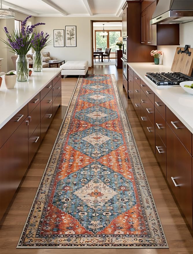 SERISSA Runner Rug for Hallways, Extra Long Boho Rug Ultra Soft Vintage Tribal - Image 2