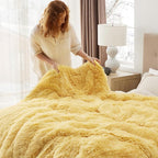 Bedsure GentleSoft Fluffy Yellow Throw Blanket, Room Decor Yellow Gifts - Image 5