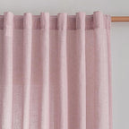 MYSKY HOME Pink Curtains for Girls Bedroom, Semi Sheer Nursery Curtains 63 Inch - Image 2