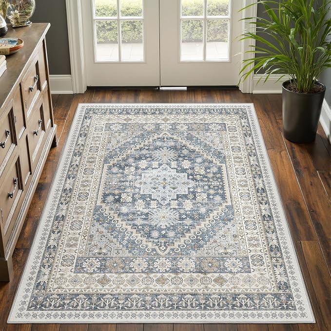 3x5 Washable Area Rug for Entryway, Kitchen Rugs Non Slip for Dining Room by Restydon