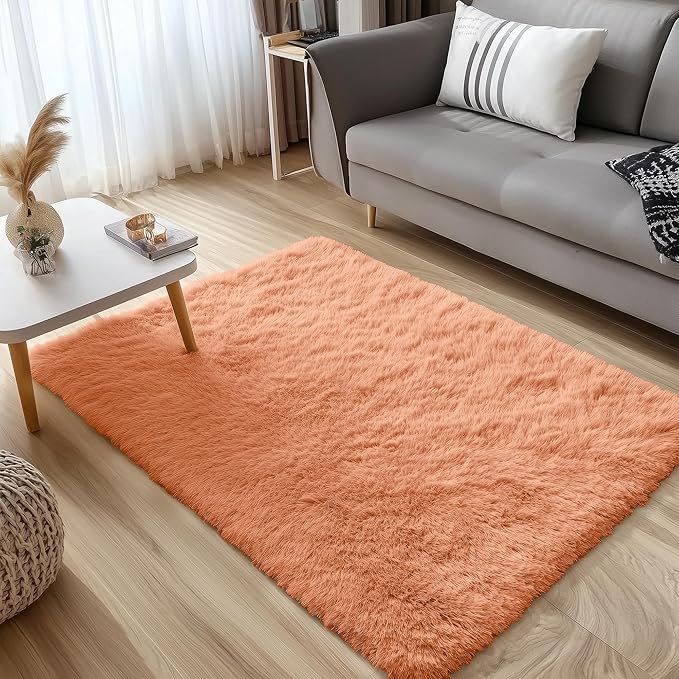 OLANLY 3x5 Machine Washable Small Bedside Rug, Soft Fluffy Shaggy Rugs - Image 3
