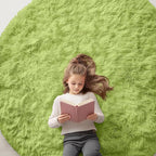 OLANLY Grass Green Round Rugs for Bedroom by OLANLY