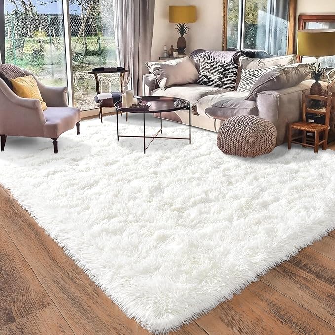 Rugs for Bedroom 4x6, Soft Shaggy Modern Shag Area Rug for Living Room by Quntue