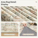 10x14 Area Rugs for Living Room, Non Slip Machine Washable Vintage Rugs - Image 6