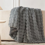 COOVA Faux Fur Throw Blanket for Couch, Cozy Soft and Fuzzy Plush Rabbit Fur - Image 4