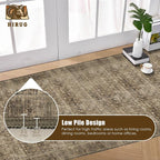 Washable Area Rug 2'6'' x 8' Vintage Traditional Persian Mat - Image 5