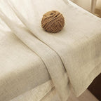 Faux Linen Beige Curtains 96 inches Long - Image 2