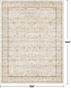 Washabel Lvory Modern Rugs for Living Room, 9x12 Low Pile Floral Carpet for - Image 2