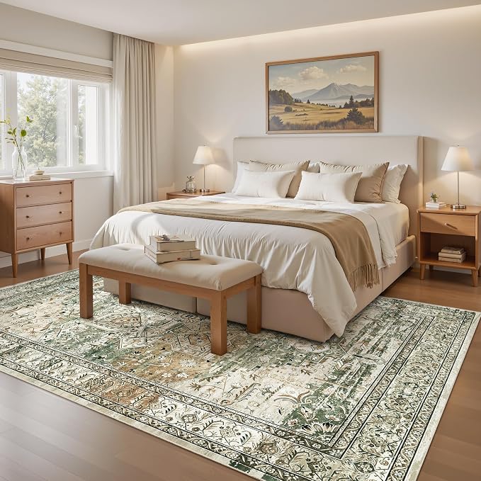 6x9 Area Rugs for Living Room Non-Slip Washable Rugs 6x9 Vintage Rug for - Image 8