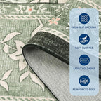 GarveeHome Provence Sage Green 3x5 Rug Washable Non-Slip Low-Pile Indoor Rugs - Image 6