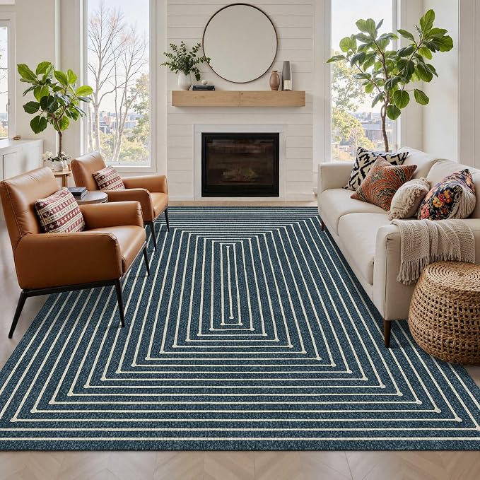 Latte&Fog 5x7 Area Rugs for Living Room Bedroom, Boho Non Slip Low Pile Carpet by LatteFog