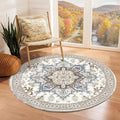 OPPODREAM Soft Round Rug 3ft, Neutral Washable Circle Rug 3ft by OPPODREAM