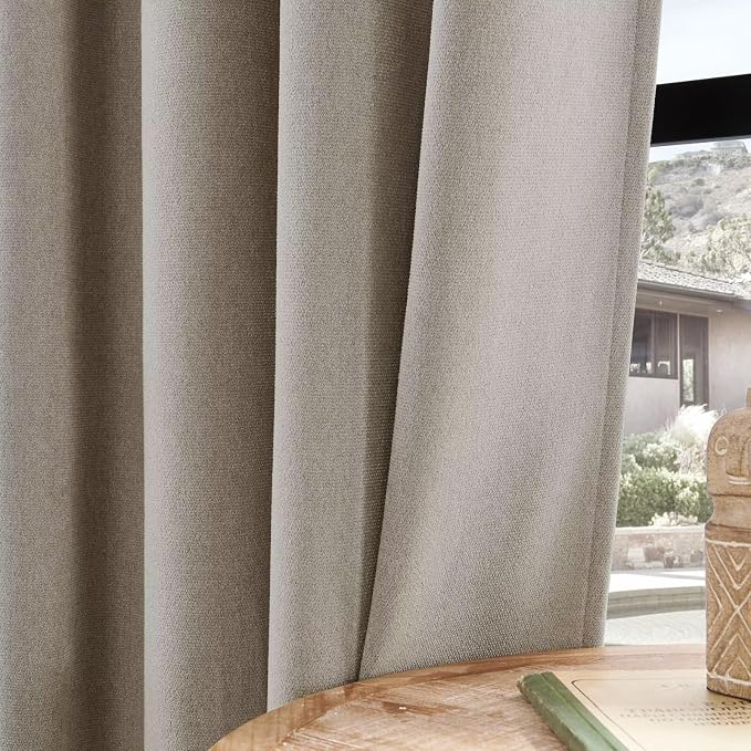 Joydeco Faux Linen Curtains 84 Inch Length 2 Panels Set, Light Filtering - Image 6
