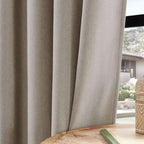 Joydeco Faux Linen Curtains 84 Inch Length 2 Panels Set, Light Filtering - Image 6
