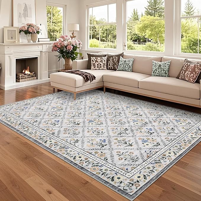 GarveeHome Living Room Rug 5x7 Rug Machine Washable Stain Resistant Area Rug by GarveeHome
