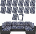 hyha 14Pcs Patio Cushion Covers, Stretch Outdoor Couch Cushion Covers by hyha