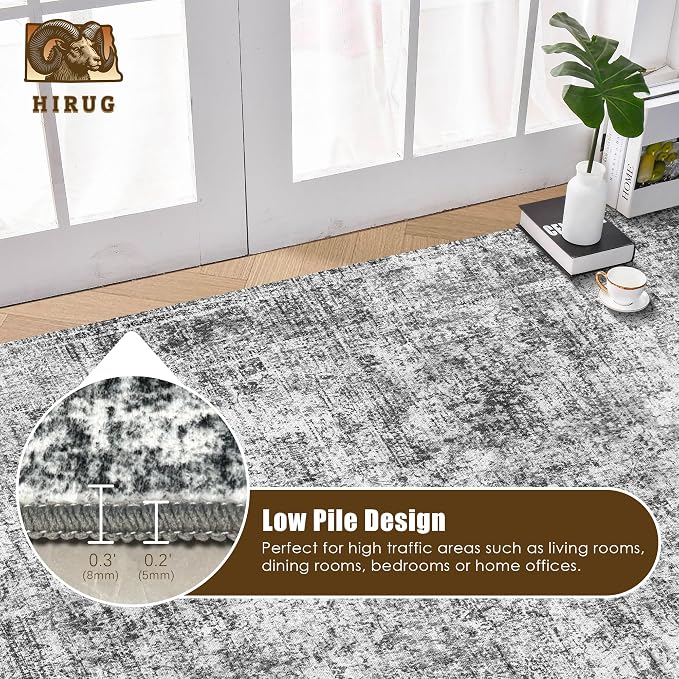 Washable Area Rug 4' x 6' Vintage Traditional Persian Mat - Image 5