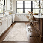 3x7 Washable Hallway Runner Rug: Abstract Stain Resistant Kitchen Rug Farmhouse by HYHAOYUNLAI
