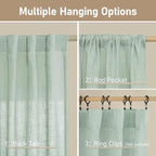 LAMIT 63 Inch Semi Sheer Linen Curtains, Light Filtering Panels Back Tab and - Image 3
