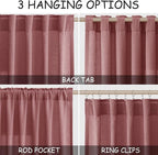 Nanspring Canyon Rose Linen Curtains 90 Inch Long 2 Panels Set - Image 2
