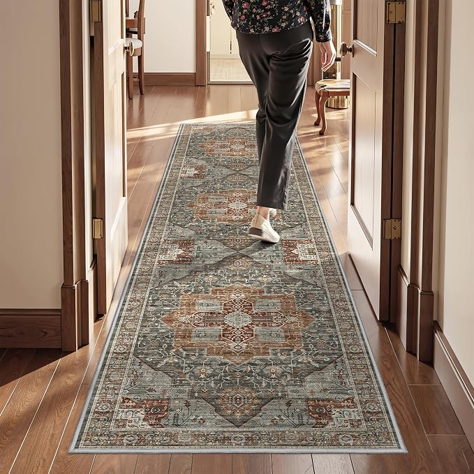 Runner Rug 2x8 Runners for Hallways Non Slip Washable, Vintage Hallway Runner - Image 4