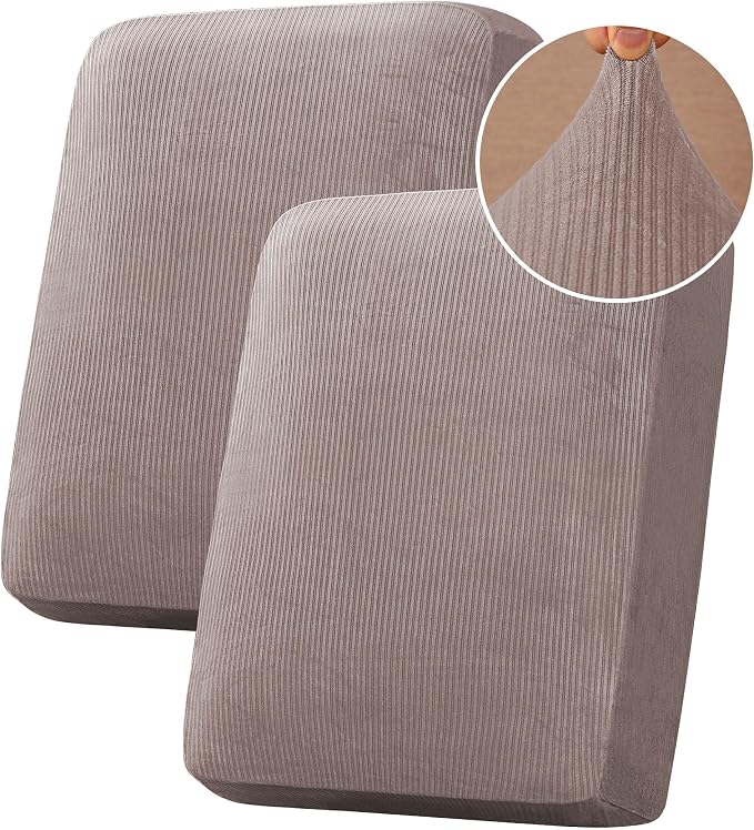 H.VERSAILTEX Velvet Stretch Couch Cushion Cover Plush Cushion Slipcover by HVERSAILTEX