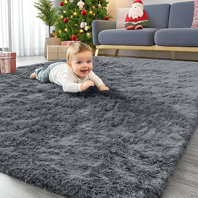 OLANLY 4x11 Area Rugs for Living Room Bedroom, Machine Washable Soft Fluffy by OLANLY