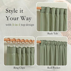 MYSKY HOME 108 Inches Long Sage Green Sheer Curtains - Image 4