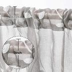 AmHoo 2 Panels Embroidered Leaf Pattern Semi Sheer Curtains Foliage Floral - Image 3