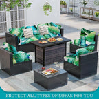 12 Pcs Stretch Patio Cushion Covers, Outdoor Couch Covers Replacement, Outdoor - Image 4